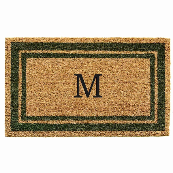 Calloway Mills Monogram Door Mat, Natural, Sage Green, 24 in W x 36 in L 153042436M - main